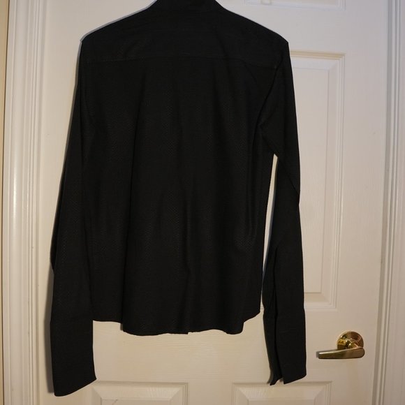 Versace Jeans Couture Men's Collared Patterned Dress Shirt Medium Black - Picture 4 of 6